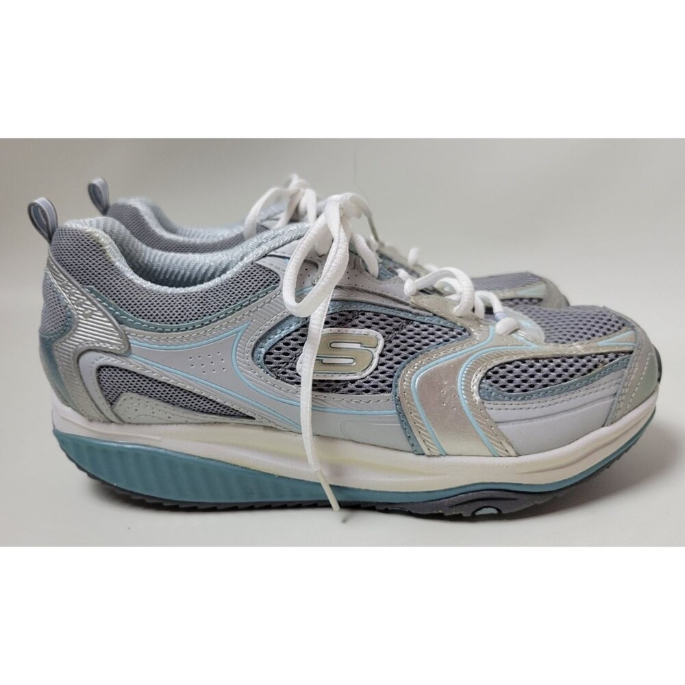 Skechers Womens Shape Ups XF Accelerators Silver Blue 12320 Sz 7.5
